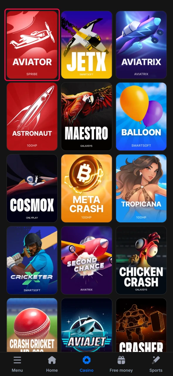 Open the Aviator application and launch the game after claiming your bonus.