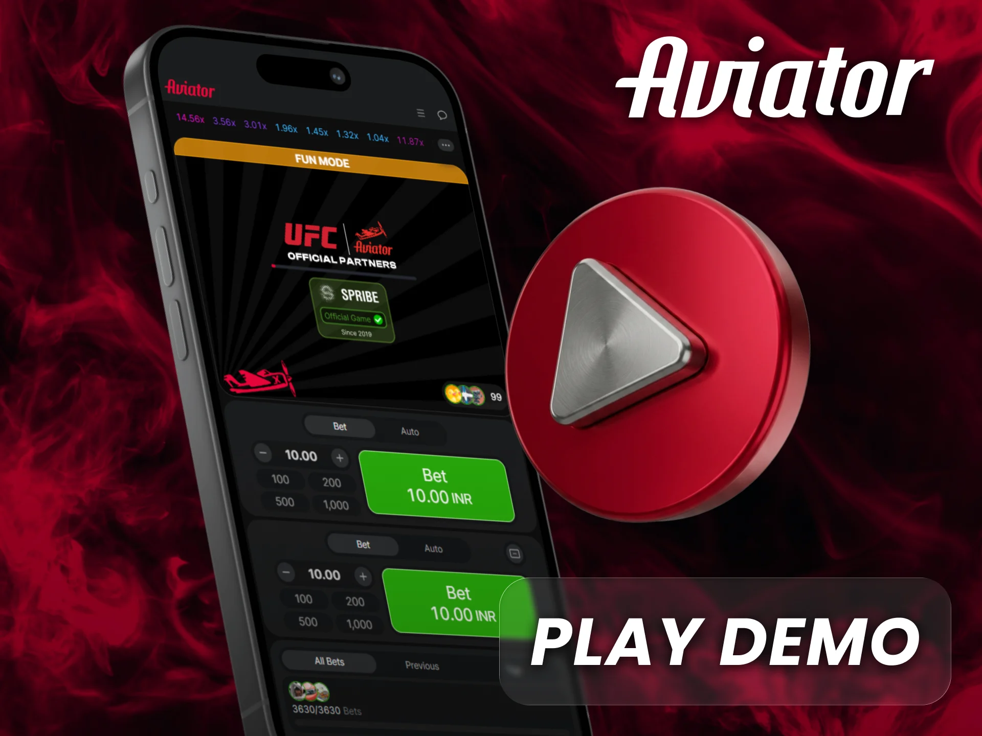Try the Aviator demo application before playing with real money.