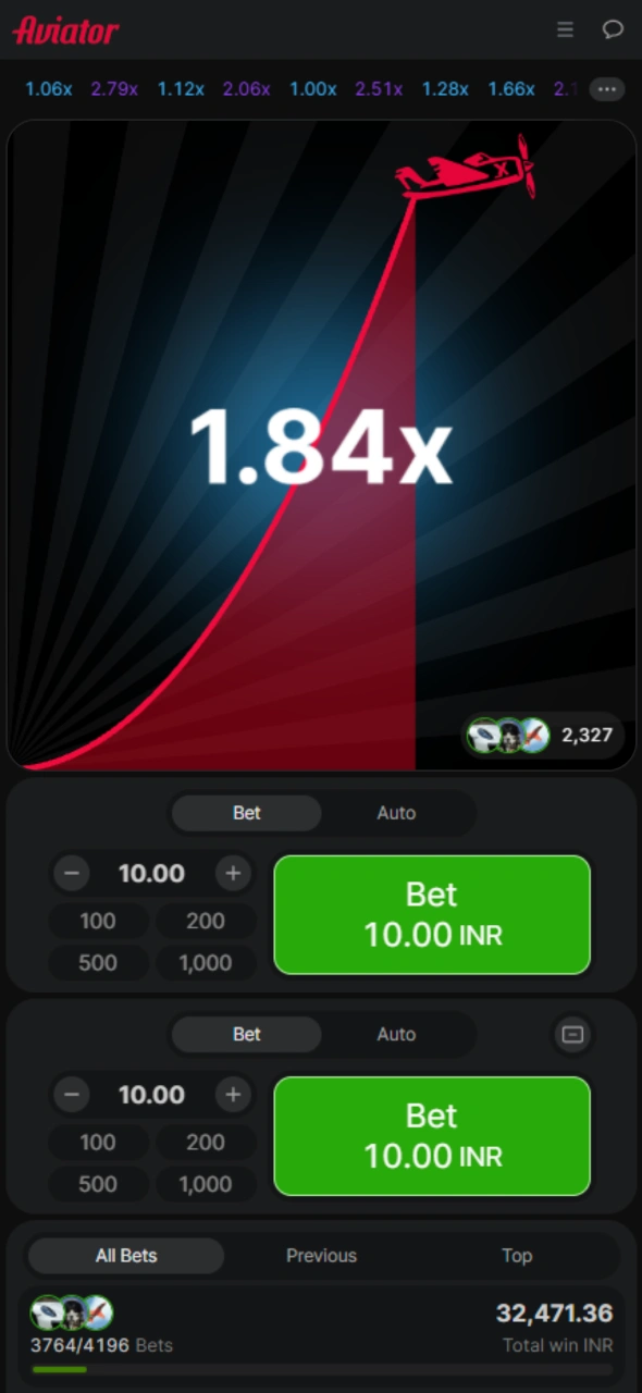Enjoy smooth Aviator gameplay through the mobile application interface.